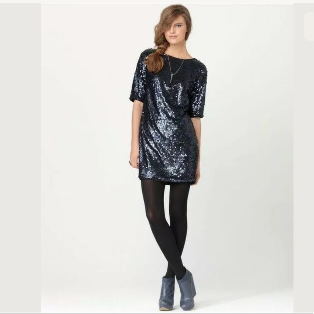 NWT - RACHEL Rachel Roy Navy Sequin Dress Sz 2.